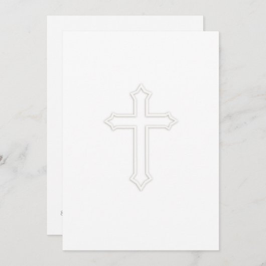 Invitation Première communion Croix "Embossée" (Devant / Derrière)