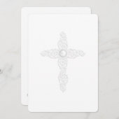 Invitation Première communion Croix "Embossée" (Devant / Derrière)