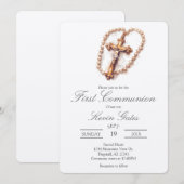Invitation première communion Crucifix (Devant / Derrière)