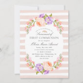 Invitation Première communion de Broussaillée et de Fleur (Devant)