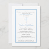 Invitation Première communion de cadre bleu doux (Devant)