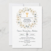 Invitation Première communion de Chalice Primera espagnole (Devant)