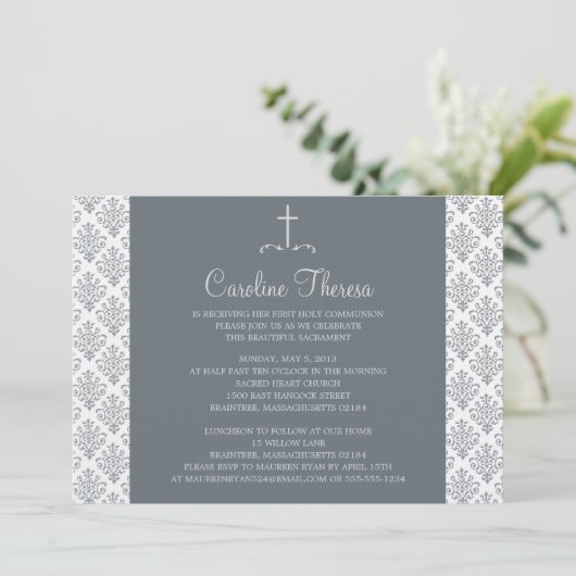 Invitation Première communion de Damask (Debout devant)