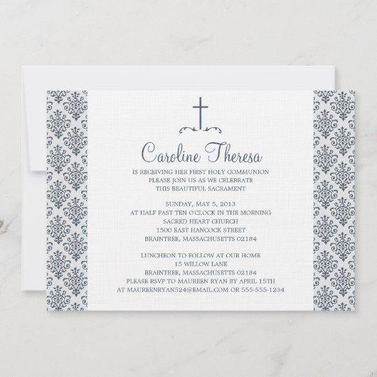 Invitation Première communion de Damask (Devant)