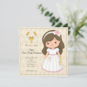 Invitation première communion de fille (Debout devant)