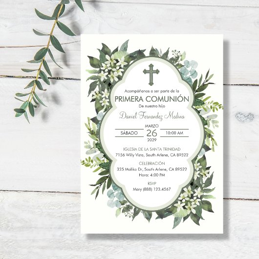 Invitation Première Communion de fille de la Primera espagnol