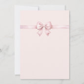 Invitation Première communion de fille rose Bow ruban et croi (Dos)