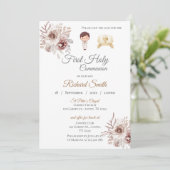 Invitation Première communion de garçon (Debout devant)