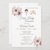 Invitation Première communion de garçon (Devant / Derrière)