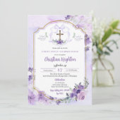 Invitation Première communion de la crête d'aquarelle d'or po (Debout devant)