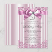 Invitation Première communion de la Croix de la Bow rose (Devant / Derrière)