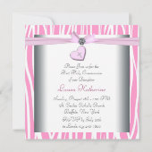 Invitation Première communion de la Croix rose (Dos)