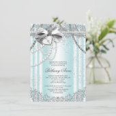 Invitation Première communion de la Croix turquoise de Pearl (Debout devant)