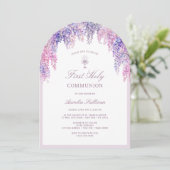 Invitation Première communion de l'arc Lilac Wisteria (Debout devant)