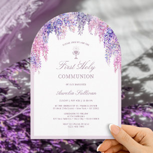 Invitation Première communion de l'arc Lilac Wisteria