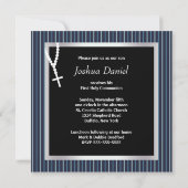 Invitation Première communion de rayure de garçons blancs (Dos)