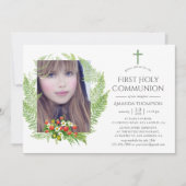 Invitation Première communion de verdure de campagne (Devant)
