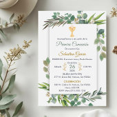 Invitation Première communion de verdure en Chalice mignonne