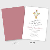 Invitation Première communion d'Élégante couronne de fleurs r