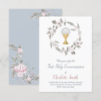 première communion délicate aquarelle florale