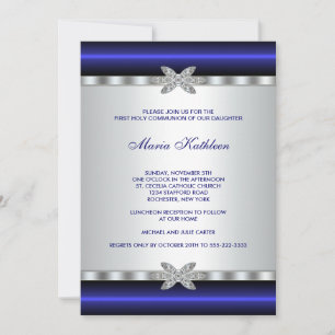 Invitation Première communion des filles blanches au diamant 