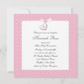 Invitation Première communion des filles de croix roses (Dos)