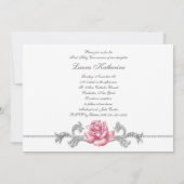 Invitation Première communion des filles roses blanches (Dos)