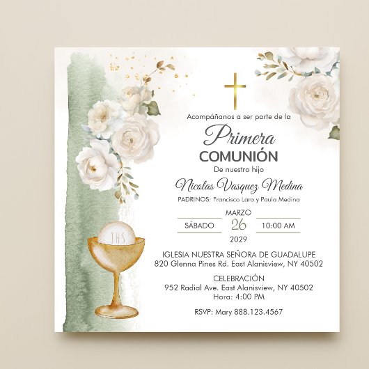 Invitation Première communion des fleurs de la communauté de