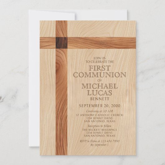 Invitation Première communion des garçons (Devant)