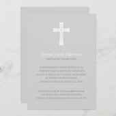 Invitation Première communion des garçons gris (Devant / Derrière)