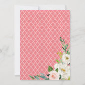 Invitation Première communion des Roses bleus et brunch rose  (Dos)