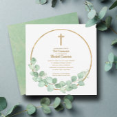 Invitation Première communion d'Eucalyptus Cross