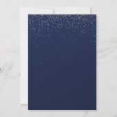 Invitation Première communion élégante confettis bleus (Dos)