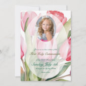 Invitation Première communion élégante de tulipe (Devant)