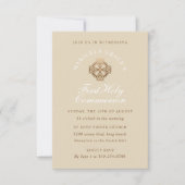 Invitation Première communion en bronze beige (Devant)