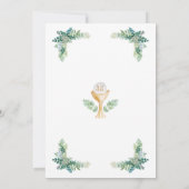 Invitation Première communion Espagnol Vert Feuille verdure (Dos)