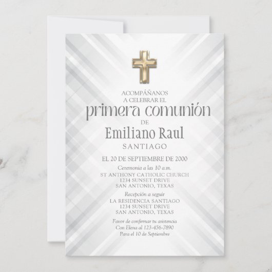 Invitation Première communion espagnole (Devant)