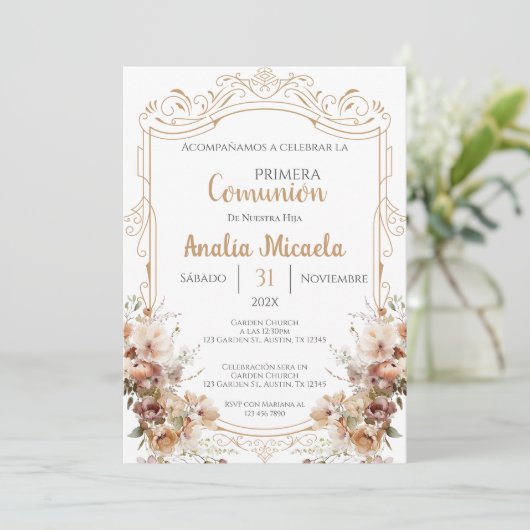 Invitation Première communion espagnole (Debout devant)
