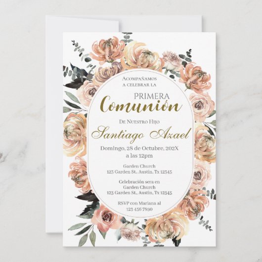 Invitation Première communion espagnole (Devant)