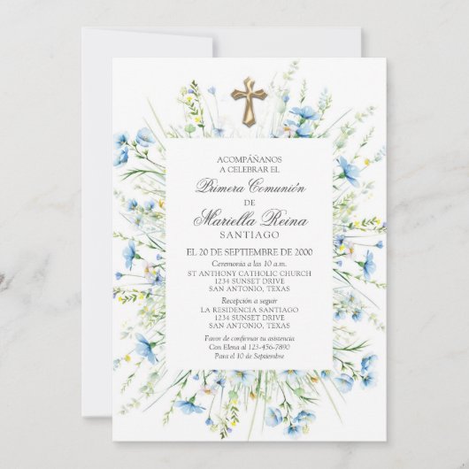 Invitation Première communion espagnole (Devant)