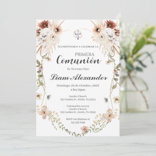 Invitation Première communion espagnole (Debout devant)
