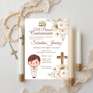 Invitation Première communion espagnole Boho