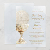 Invitation Première communion Eucharistie (Devant / Derrière)