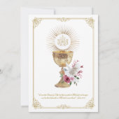 Invitation Première communion Eucharistie Saint-Esprit Floral (Dos)