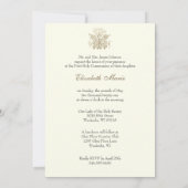 Invitation Première communion eucharistique antique prêtre me (Dos)
