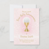 Invitation Première Communion fausse parties scintillant fill (Devant)