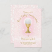 Invitation Première Communion fausse parties scintillant fill (Devant / Derrière)