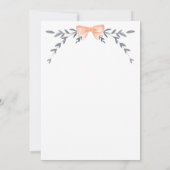 Invitation Première Communion Feuilles Argent Peach Bow (Dos)