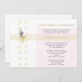 Invitation Première communion - Fille (Devant / Derrière)