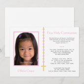 Invitation Première communion - Fille (Devant / Derrière)